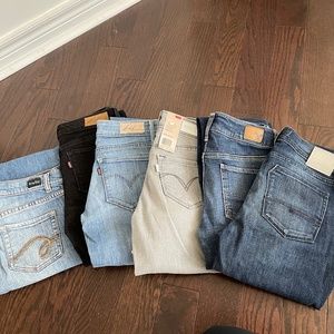 6 Pairs of Petite/Ankle Jeans Bundle Levi's, Brody, American Eagle, Bench